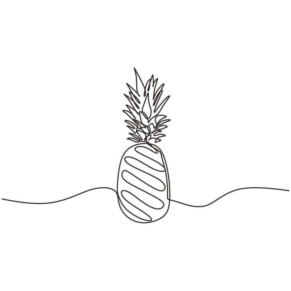 ananas een doorlopende lijntekening vectorillustratie vector