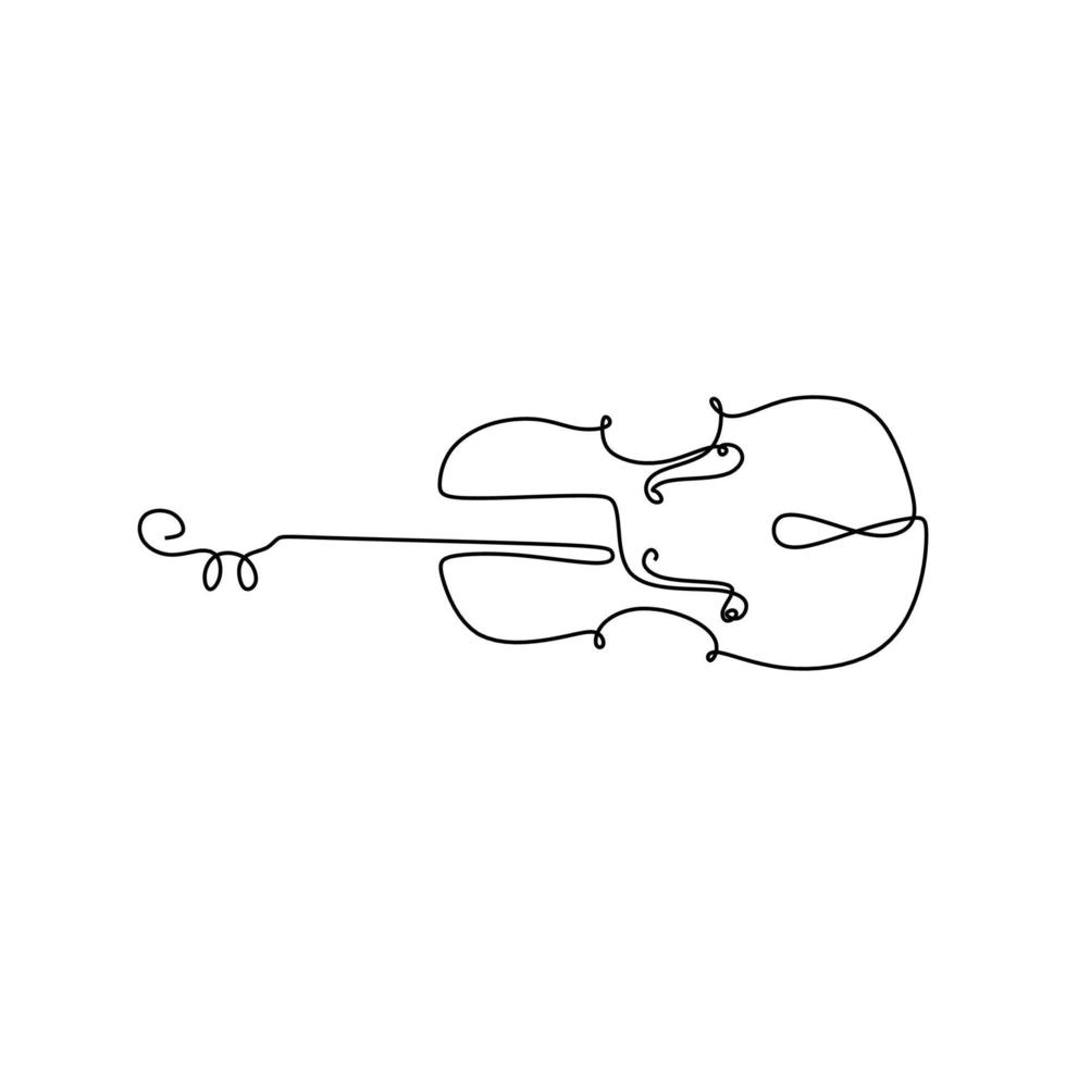 continu één lijntekening vioolinstrument vector