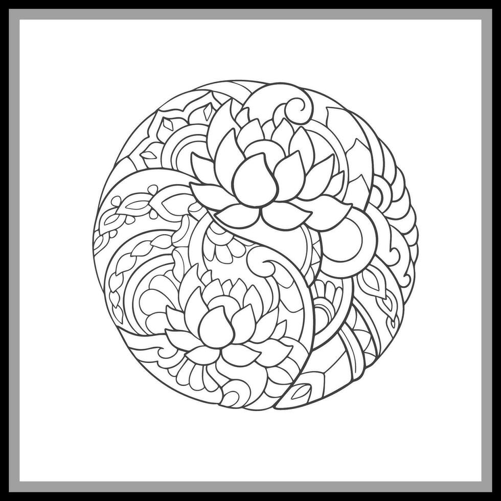 kleurrijk yin yang mandala kunsten geïsoleerd Aan zwart achtergrond. vector