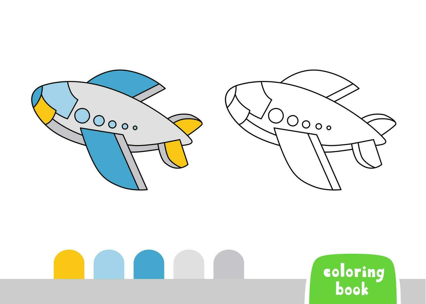 kleur boek voor kinderen vliegtuig bladzijde sjabloon vector illustratie