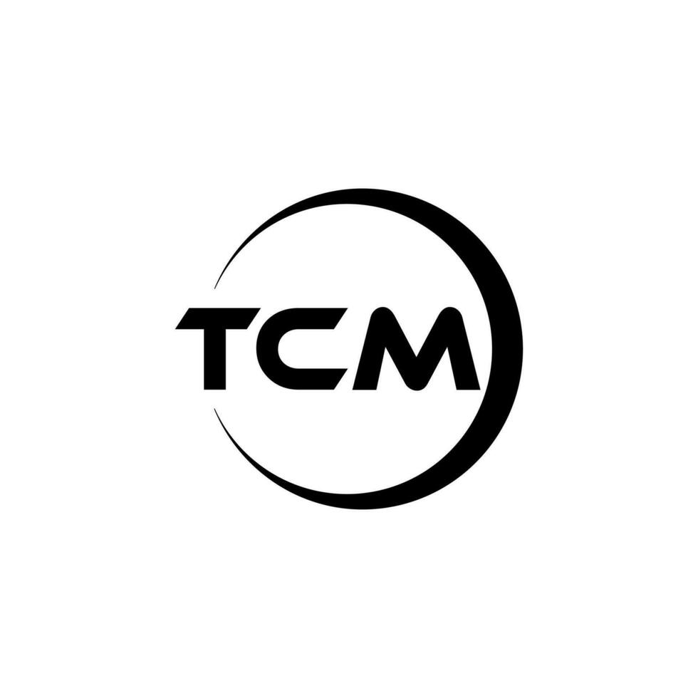 tcm brief logo ontwerp, inspiratie voor een uniek identiteit. modern elegantie en creatief ontwerp. watermerk uw succes met de opvallend deze logo. vector