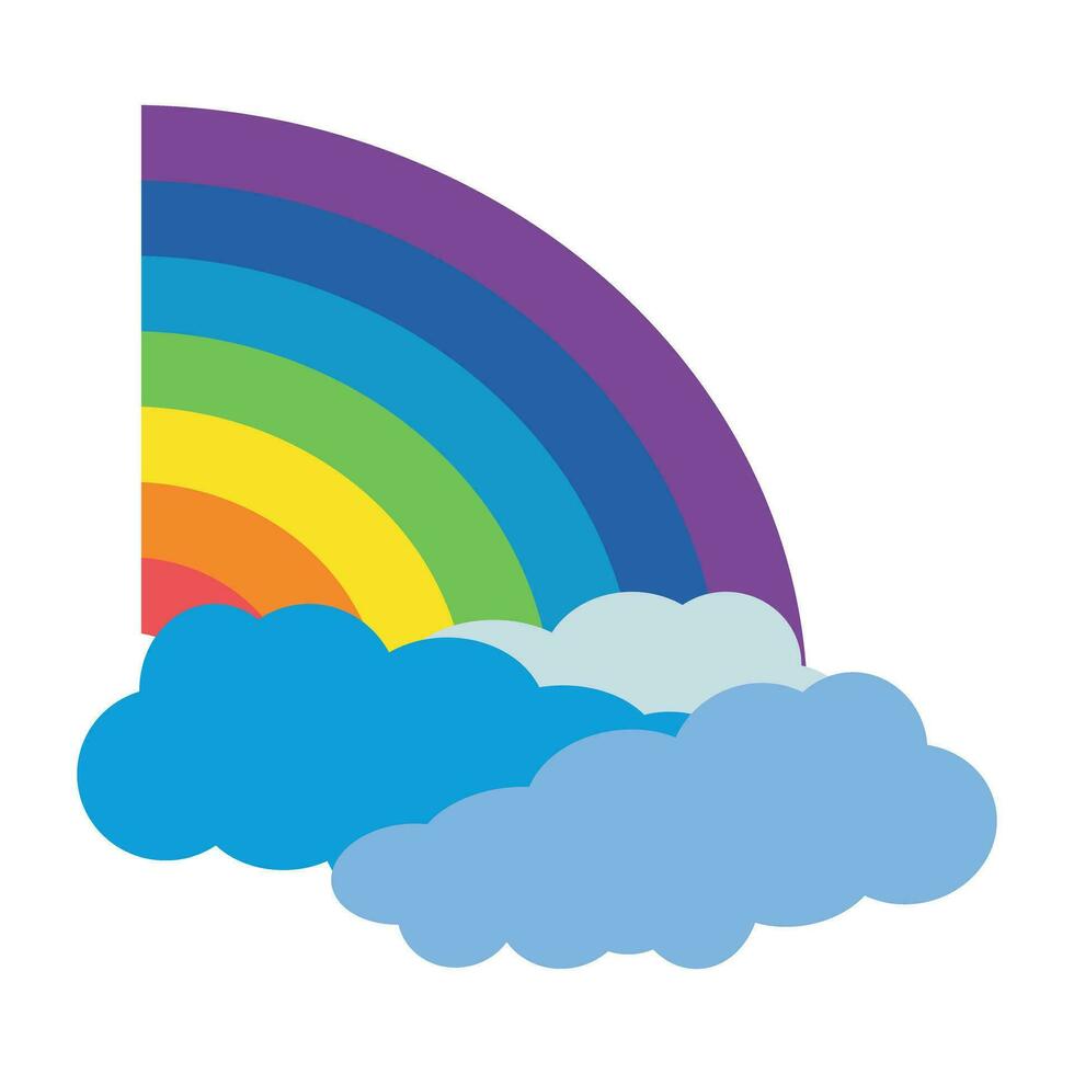 regenboog en wolken icoon. weer seizoen en meteorologie thema. geïsoleerd ontwerp. vector illustratie