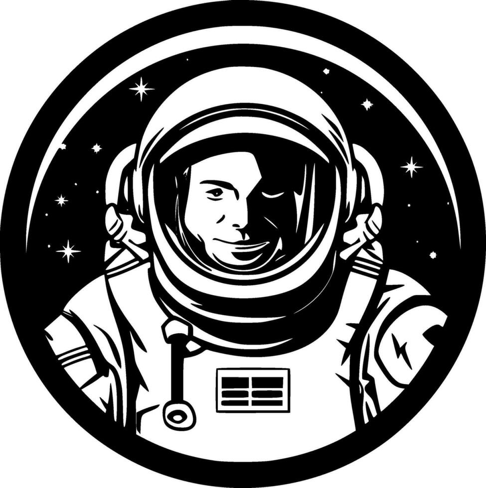 astronaut, minimalistische en gemakkelijk silhouet - vector illustratie