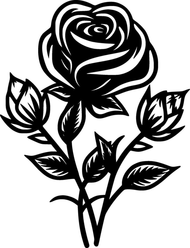 rozen, minimalistische en gemakkelijk silhouet - vector illustratie