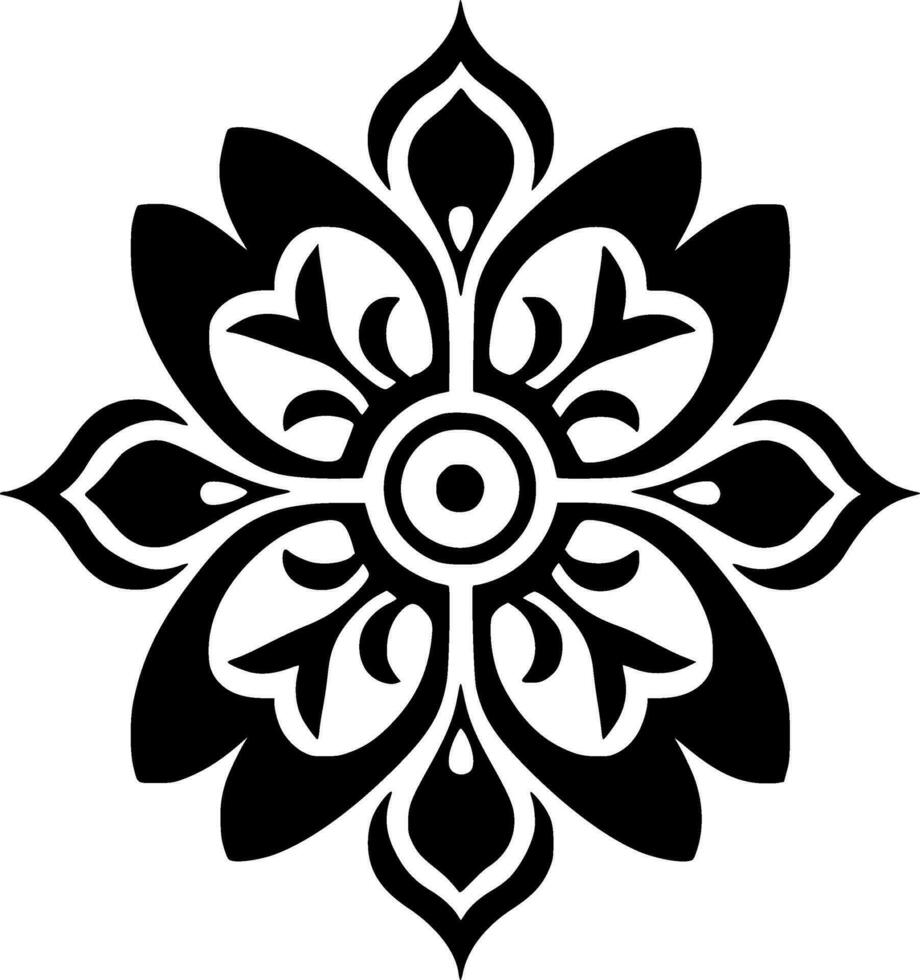 mandala, minimalistische en gemakkelijk silhouet - vector illustratie