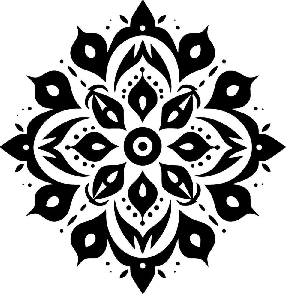 mandala, minimalistische en gemakkelijk silhouet - vector illustratie