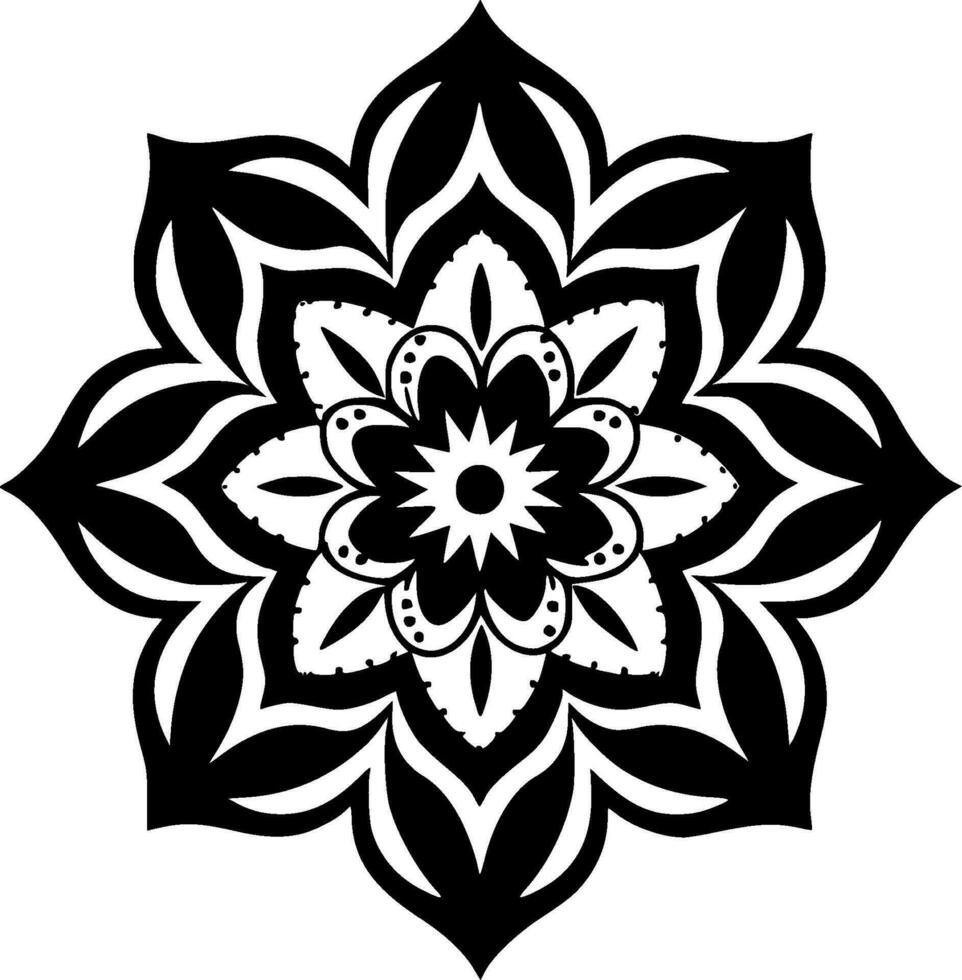 mandala, zwart en wit vector illustratie