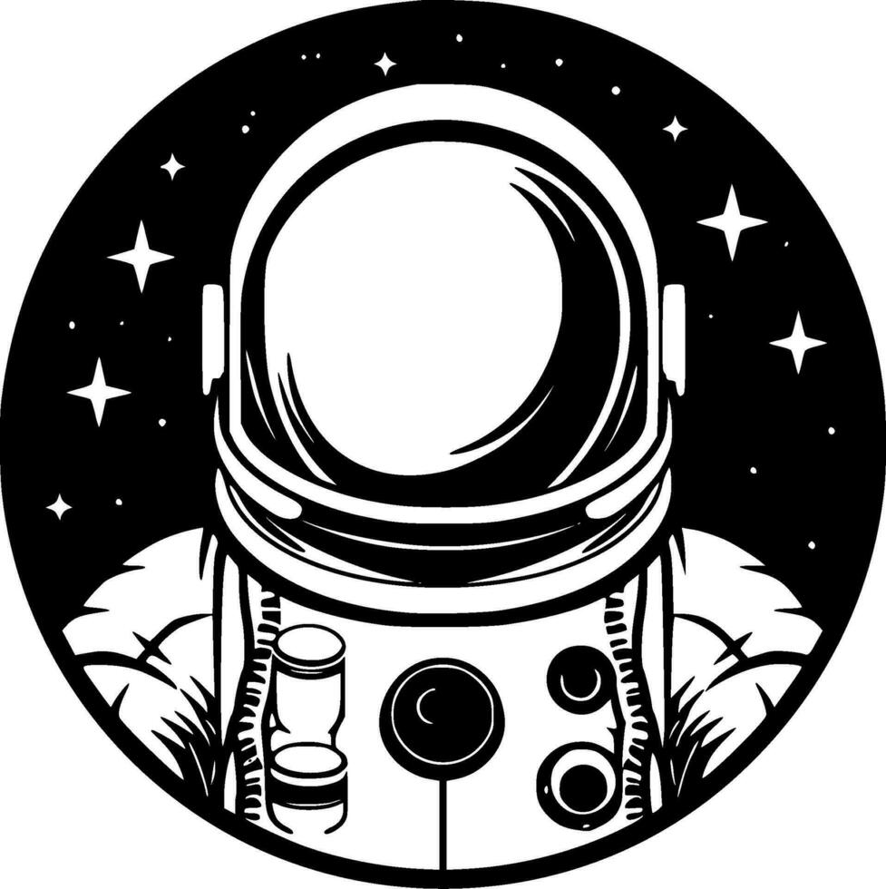 astronaut, minimalistische en gemakkelijk silhouet - vector illustratie