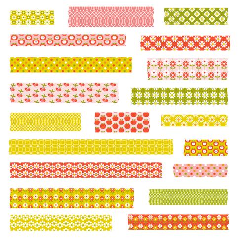 Vintage patroon Washi Tape Clipart vector