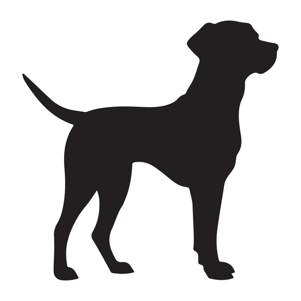 een zwart silhouet bella hond vector