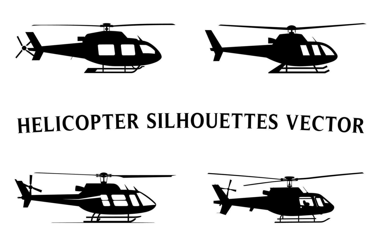 helikopter silhouetten clip art bundel, verschillend types van leger helicopters vector reeks