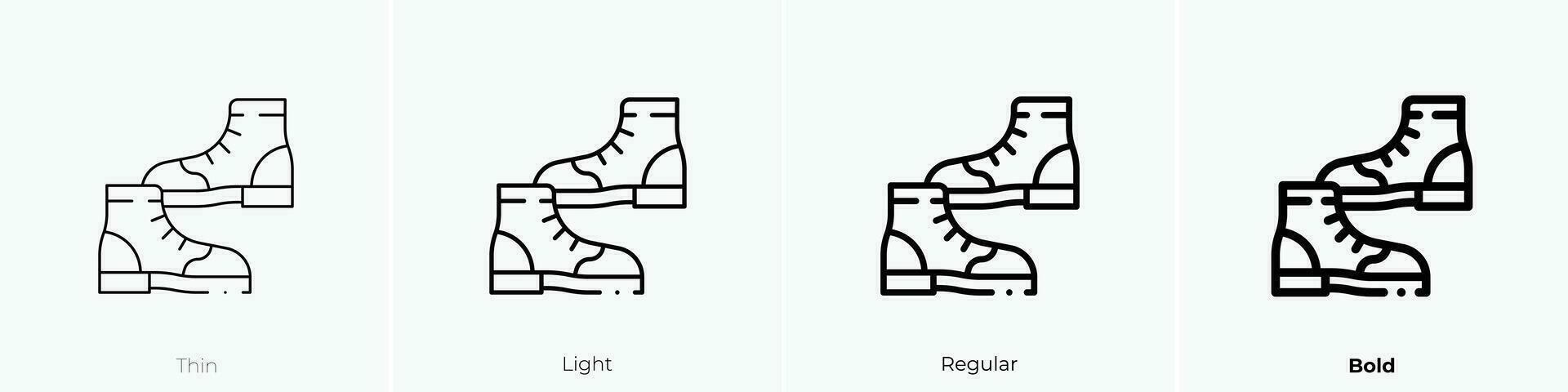 schoenen icoon. dun, licht, regelmatig en stoutmoedig stijl ontwerp geïsoleerd Aan wit achtergrond vector