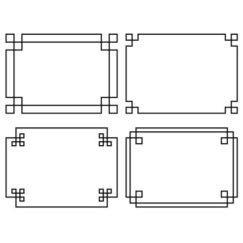 rechthoekige zwarte fretwork frames vector