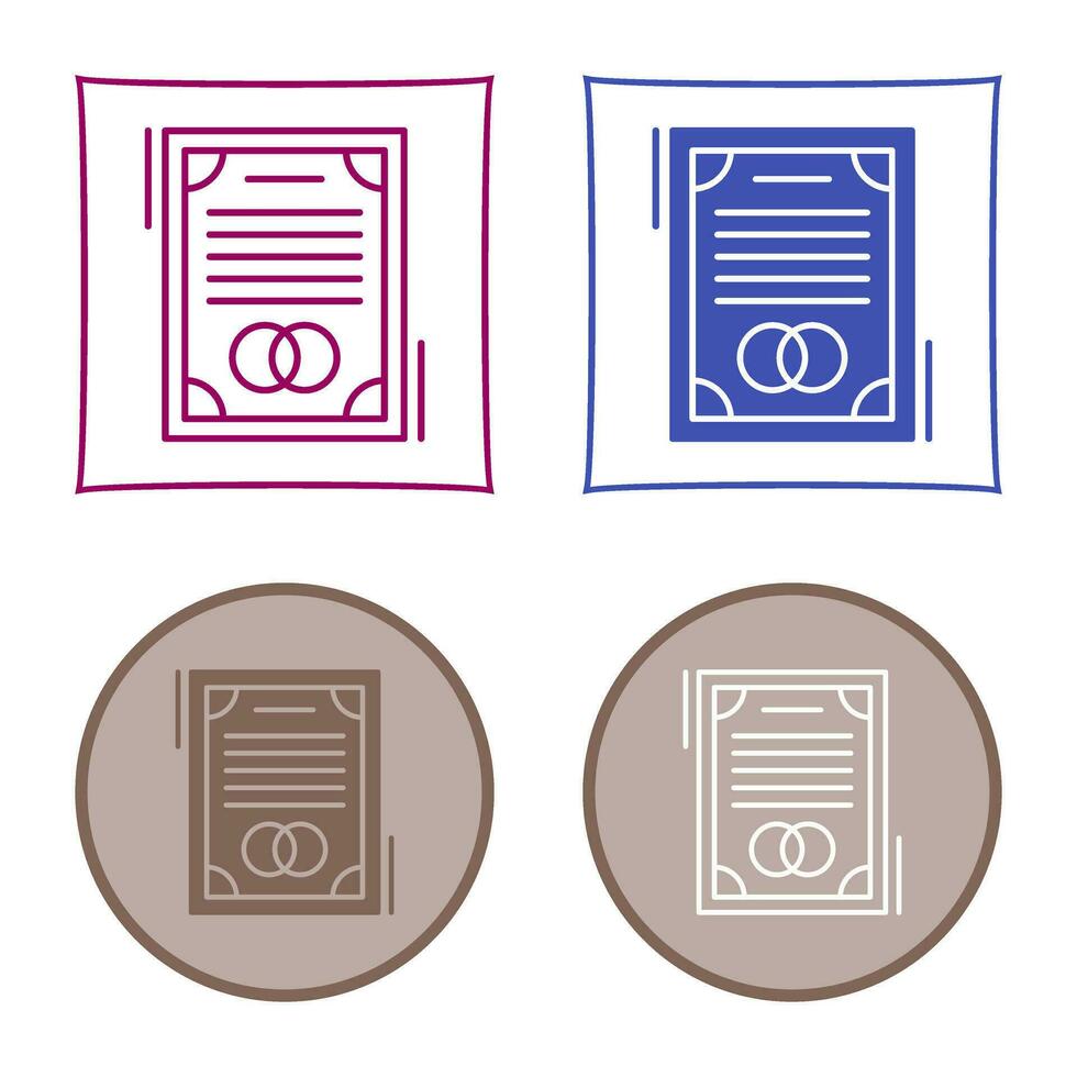 bruiloft contract vector icon