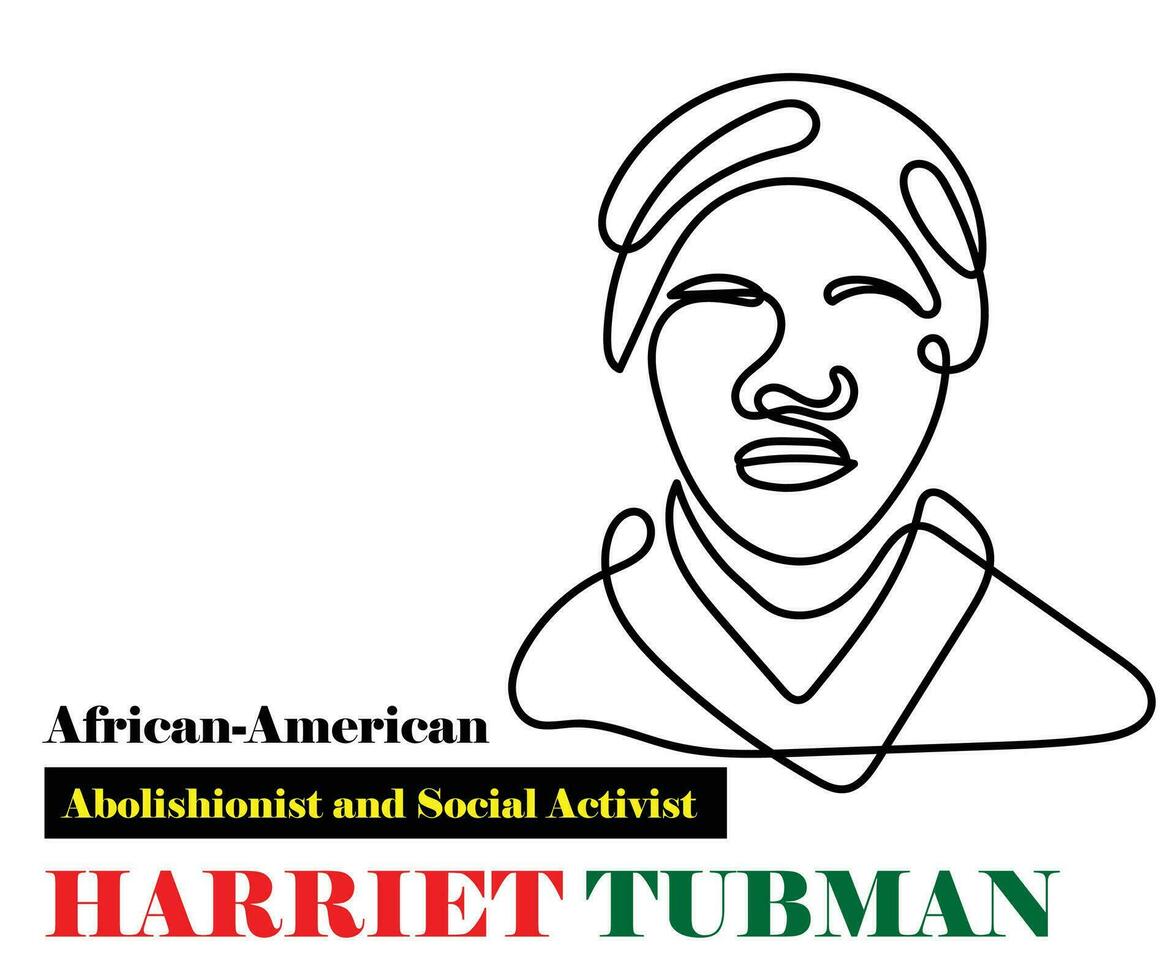 illustratie van een Afrikaanse Amerikaans held harriet tubman. vector