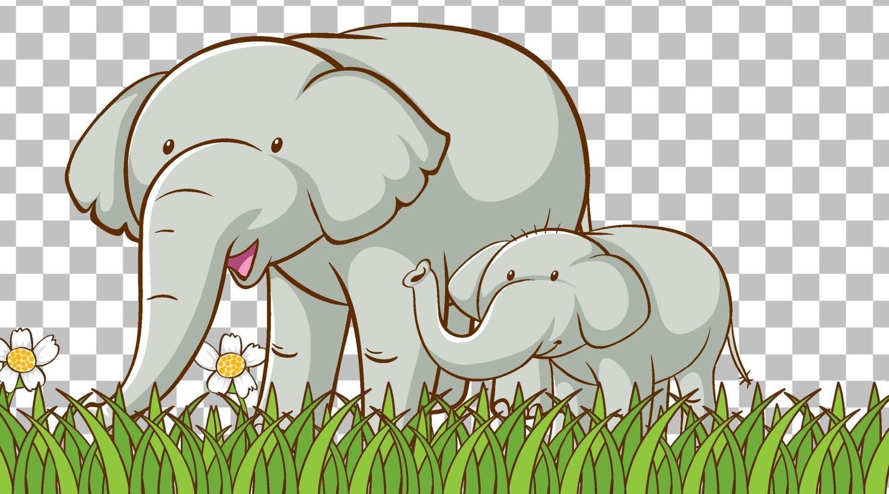 olifant op het grasveld vector