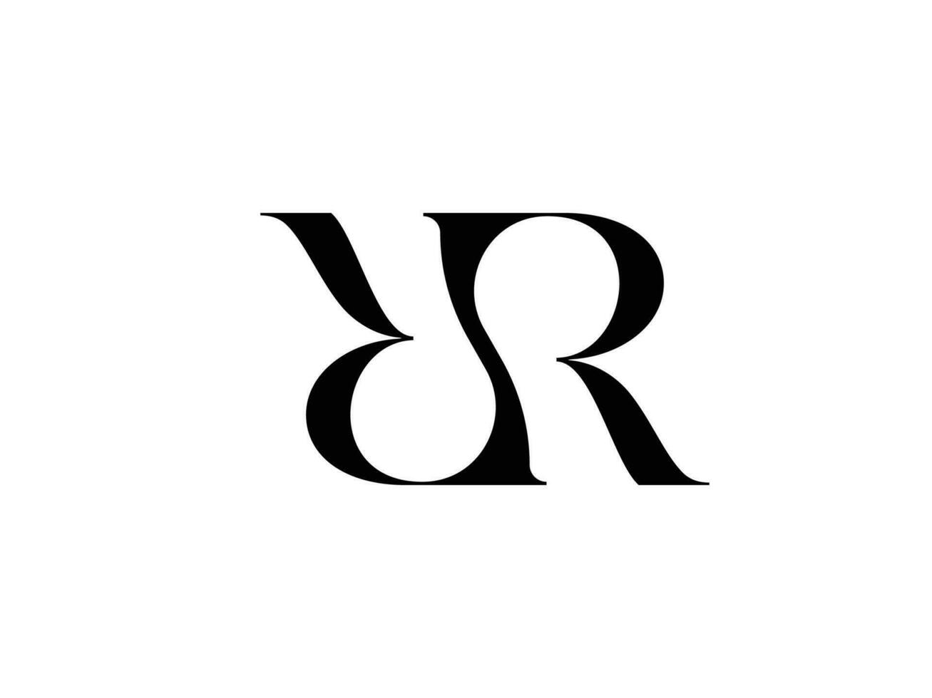 rr eerste logo met elegant en minimaal logogram vector