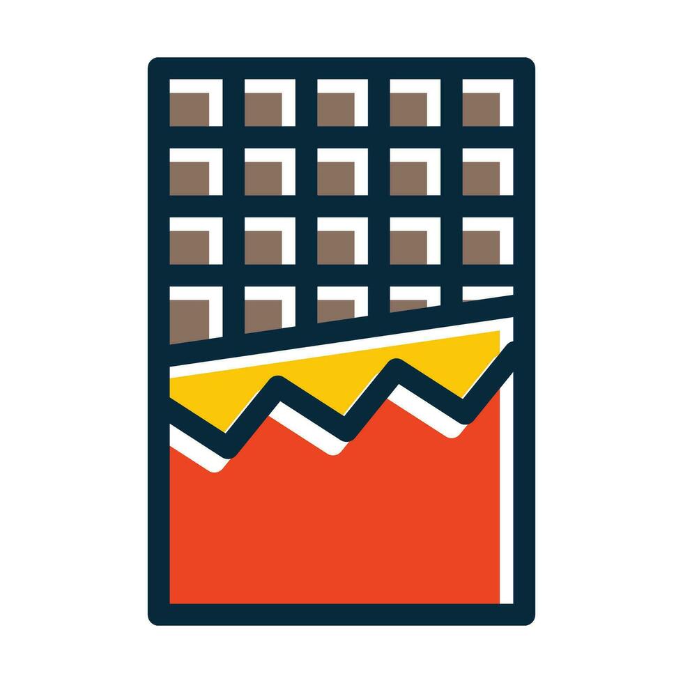 chocola bar vector dik lijn gevulde donker kleuren