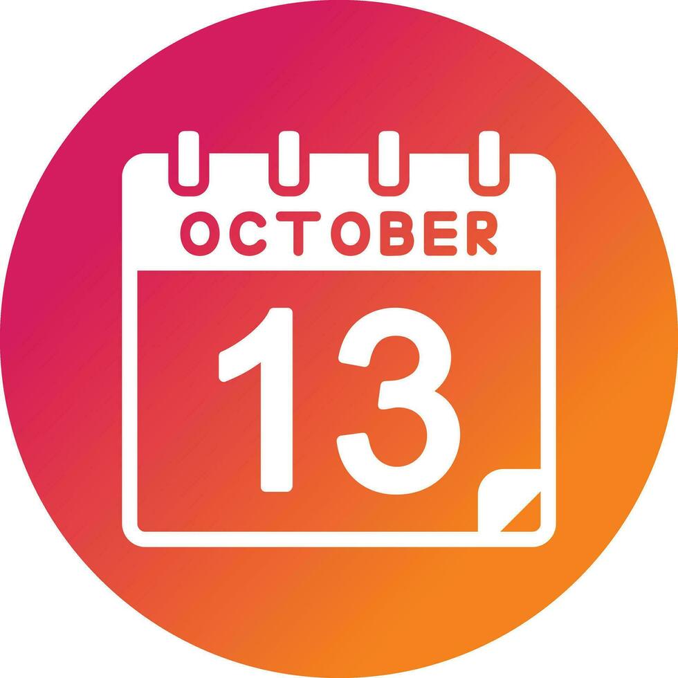 13 oktober vector icoon