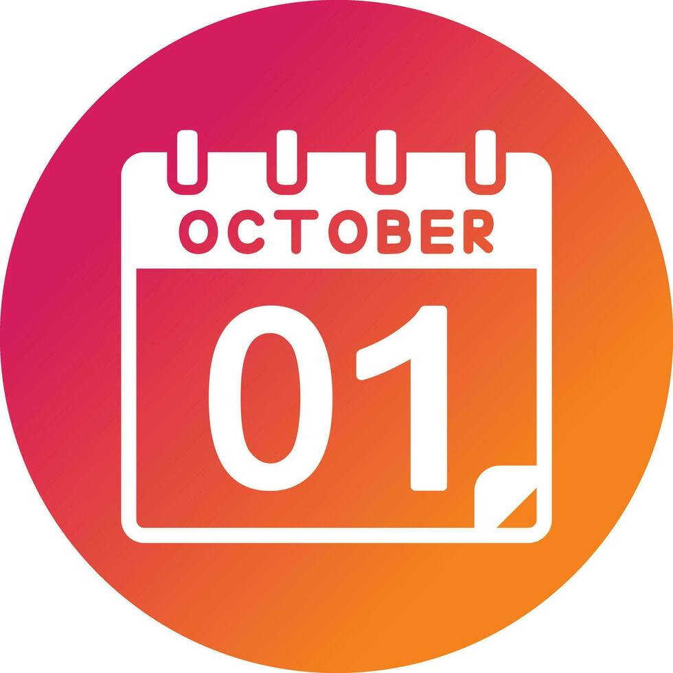 1 oktober vector icoon