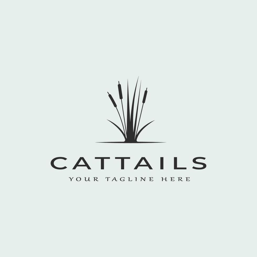 cattails wijnoogst logo vector illustratie sjabloon ontwerp