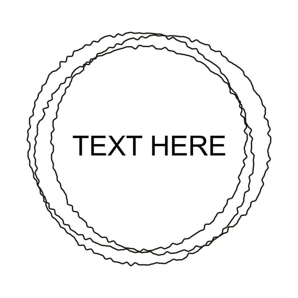 ruw cirkel zwart lijn met kopiëren ruimte Aan een wit achtergrond. zwart en wit cirkel geïsoleerd vector abstract cirkel kader.