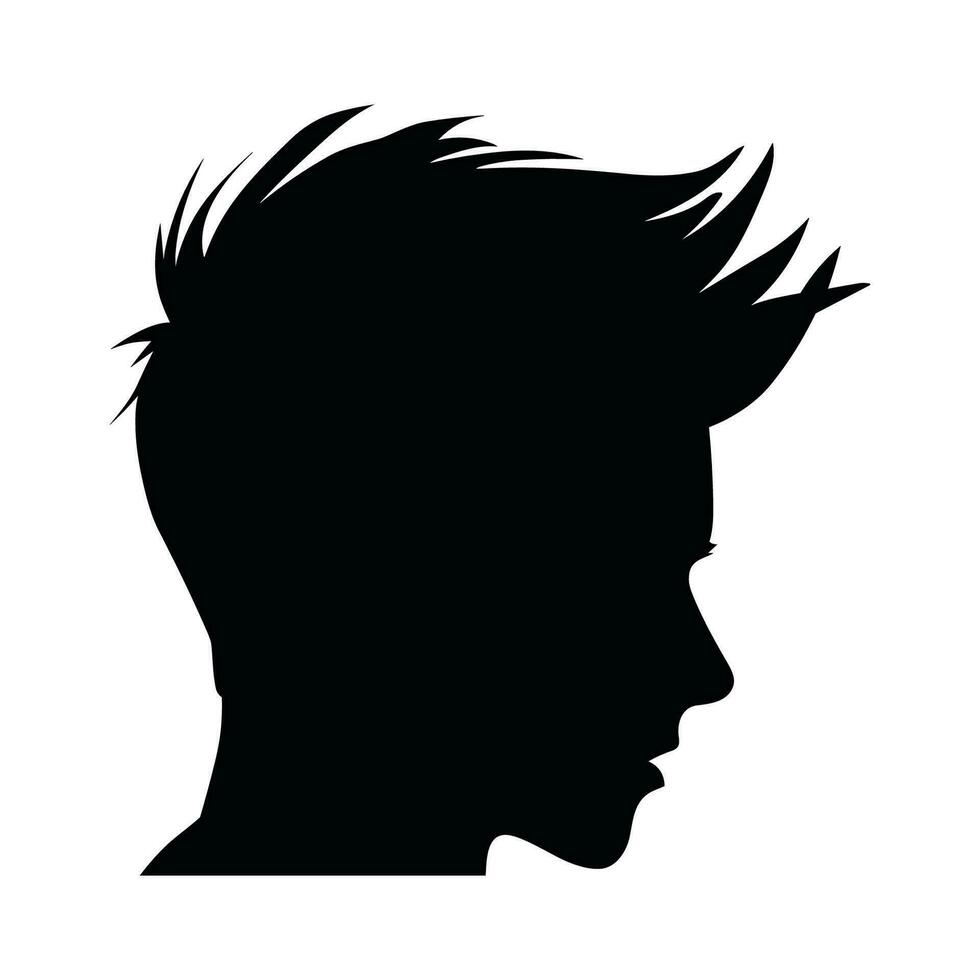 vervagen kapsel silhouet clip art, mannen haar- besnoeiing vector, modieus elegant mannetje kapsel silhouet vector