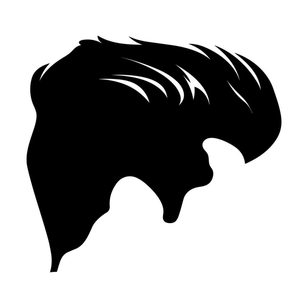 pompadour kapsel silhouet vector vrij, mannen haar- besnoeiing vector, modieus elegant mannetje kapsel silhouet