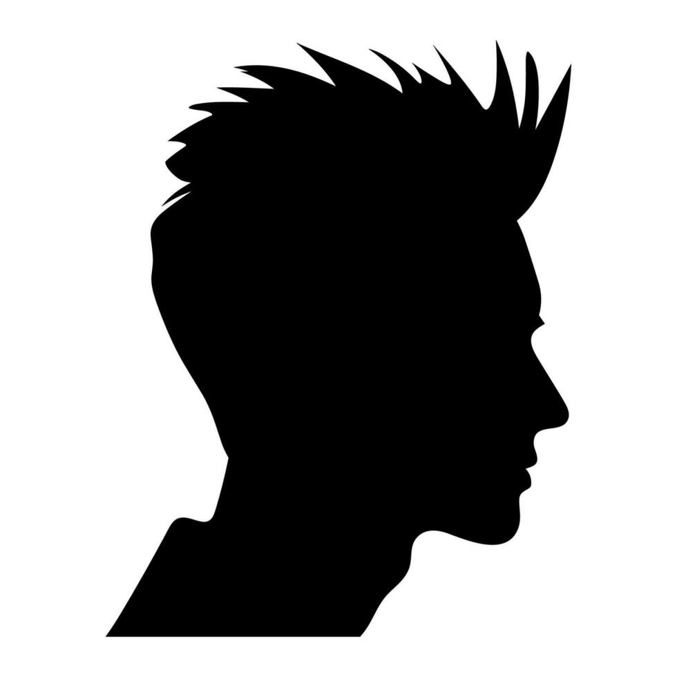 kuif kapsel silhouet clip art, mannen haar- besnoeiing vector, modieus elegant mannetje kapsel silhouet vector