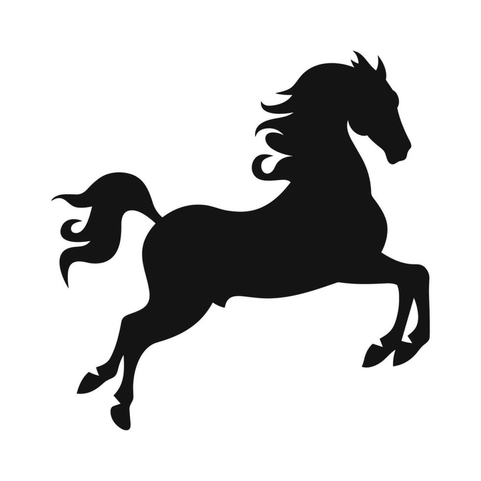 een paard silhouet vector geïsoleerd Aan een wit achtergrond, een in beweging paard silhouet clip art