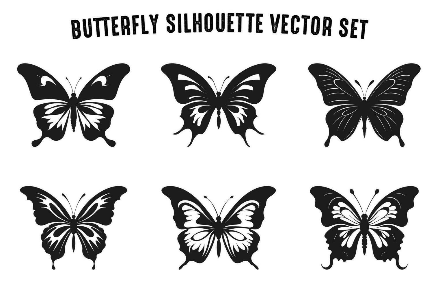 vlinder silhouetten vector set, vliegend vlinders silhouet zwart verzameling