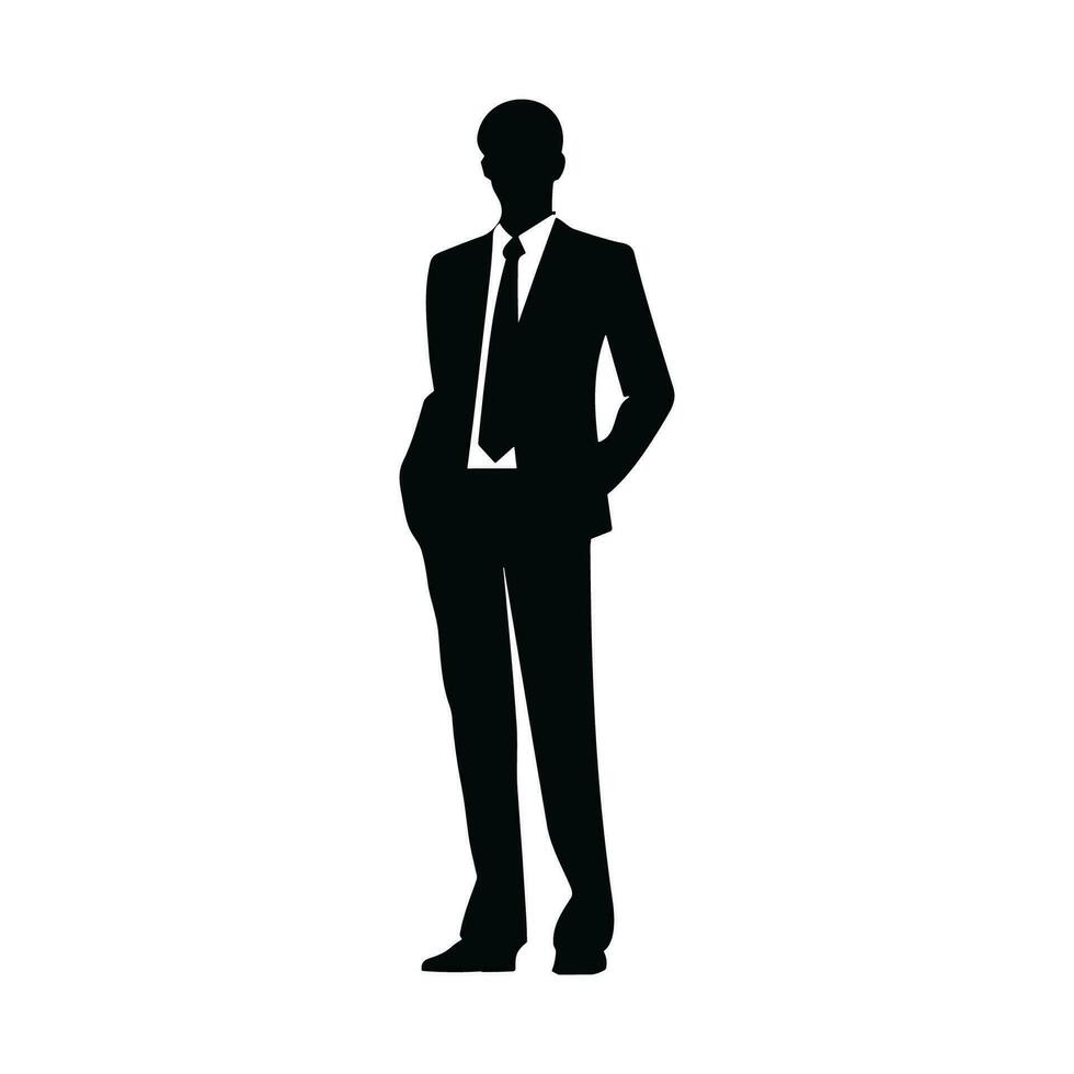 een zakenman silhouet vector vrij, een Mens vector geïsoleerd Aan een wit achtergrond, een zakelijke persoon zwart vector
