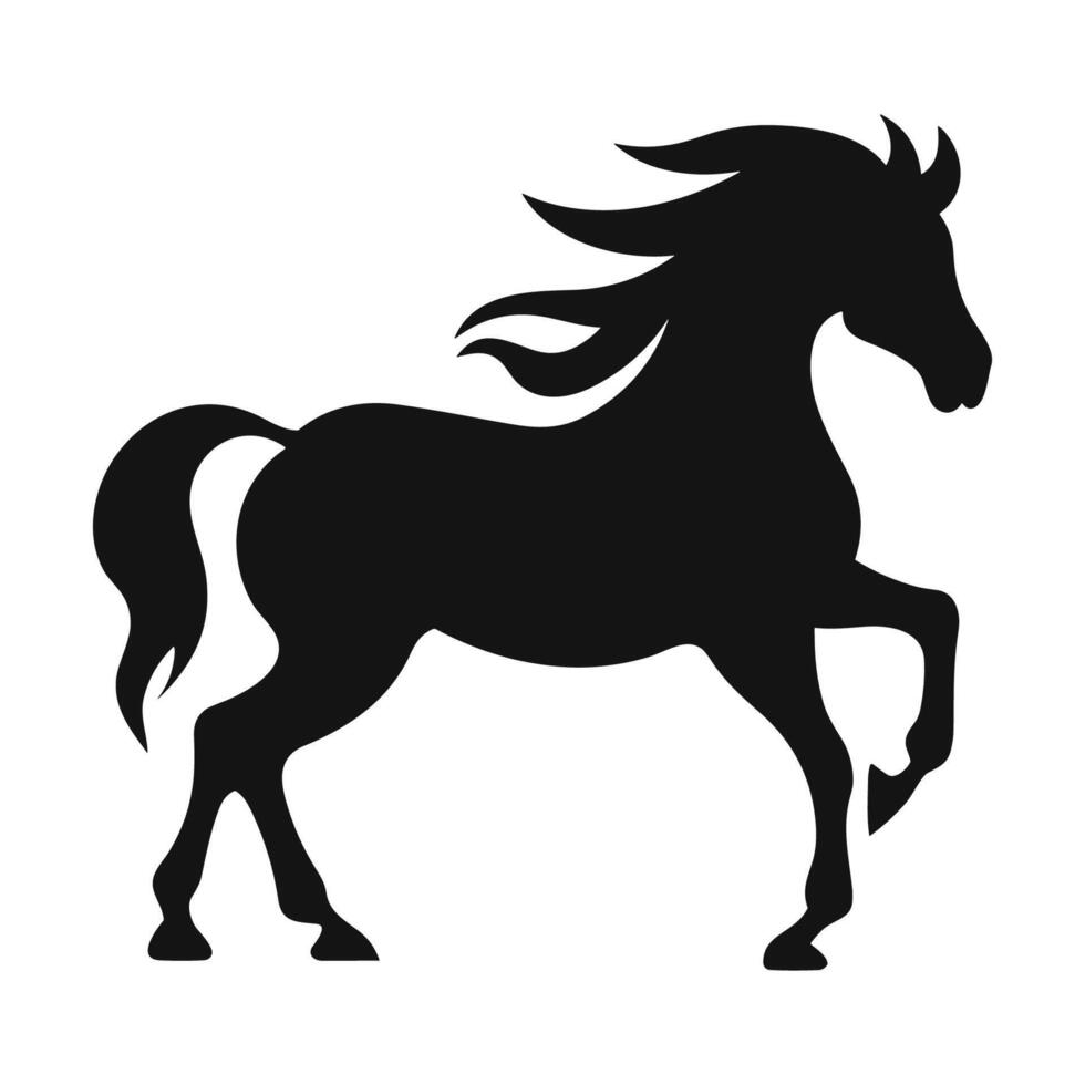 een in beweging paard silhouet vrij, een paard silhouet vector geïsoleerd Aan een wit achtergrond