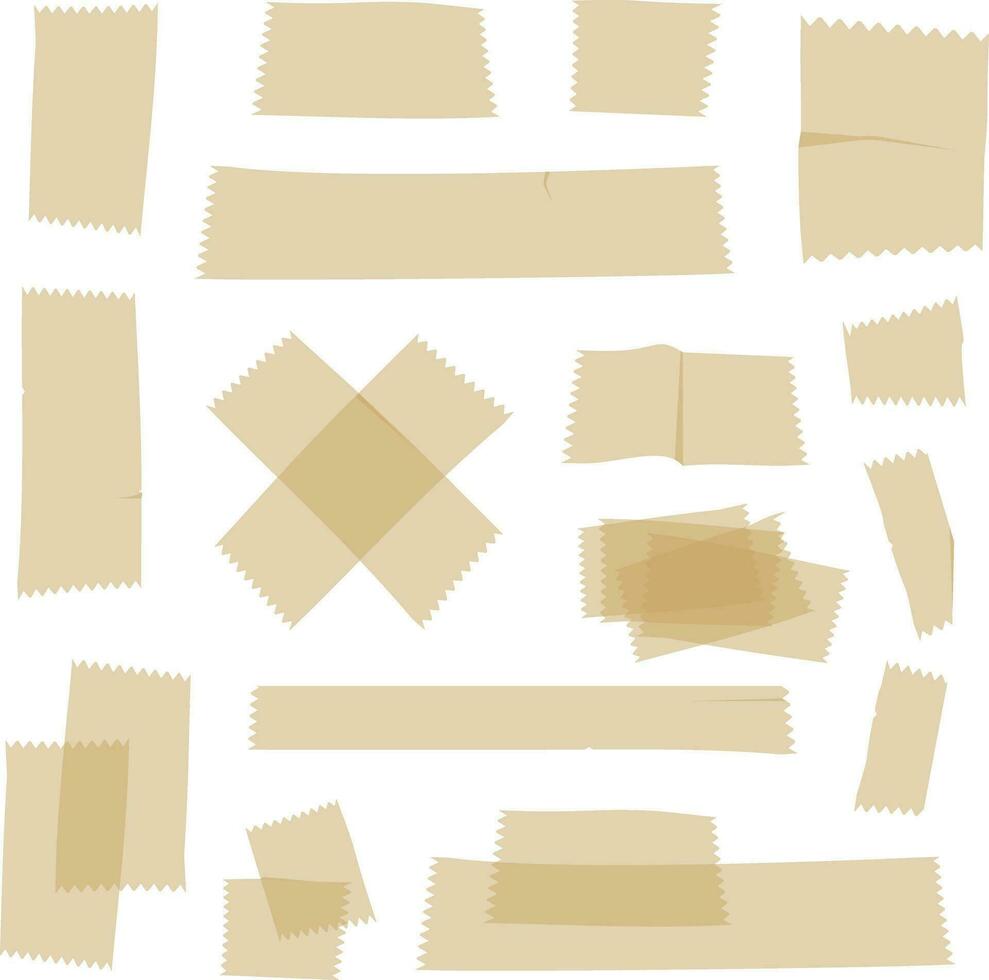 vector Zelfklevend plakband stukken reeks grunge ondoorzichtigheid collage element