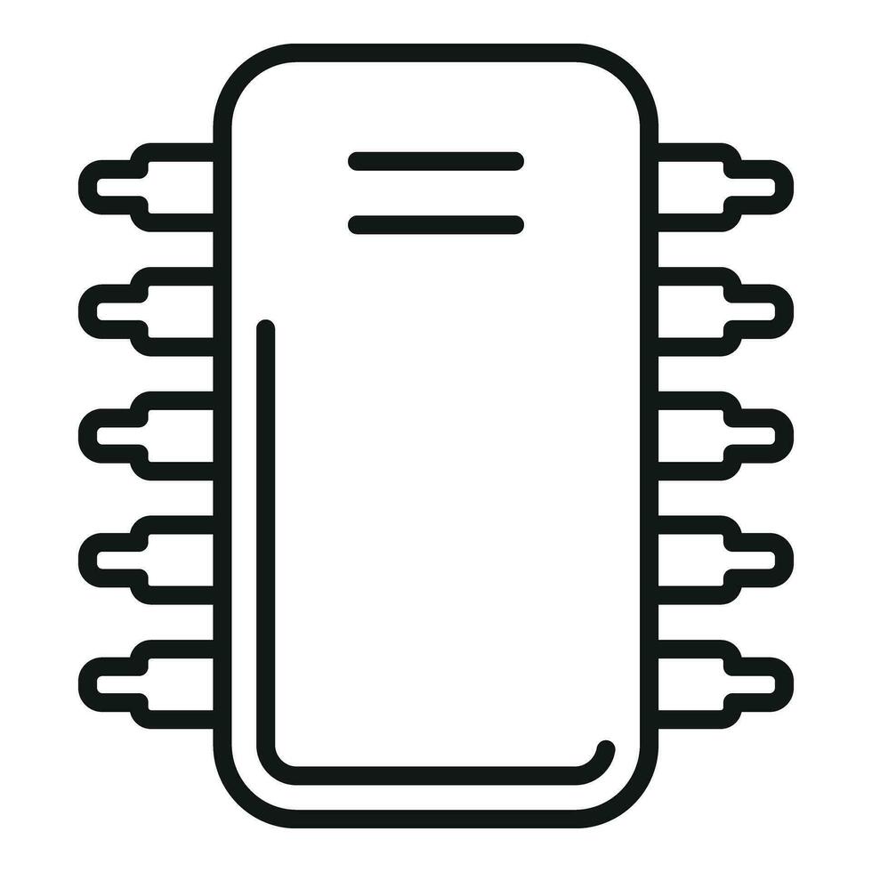 laptop reparatie transistor icoon schets vector. mobiel systeem vector