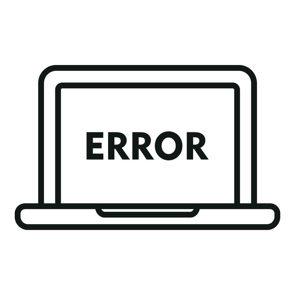 laptop software fout icoon schets vector. knop gereedschap vector