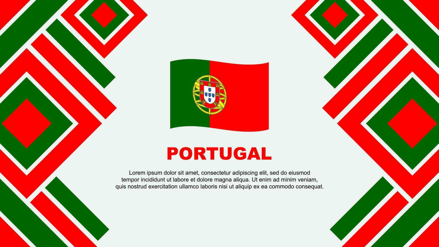 Portugal vlag abstract achtergrond ontwerp sjabloon. Portugal onafhankelijkheid dag banier behang vector illustratie. Portugal