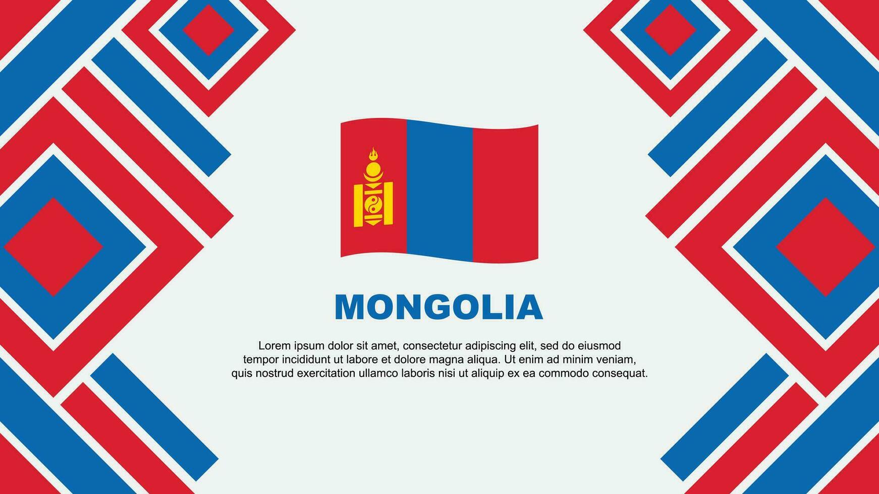 Mongolië vlag abstract achtergrond ontwerp sjabloon. Mongolië onafhankelijkheid dag banier behang vector illustratie. Mongolië