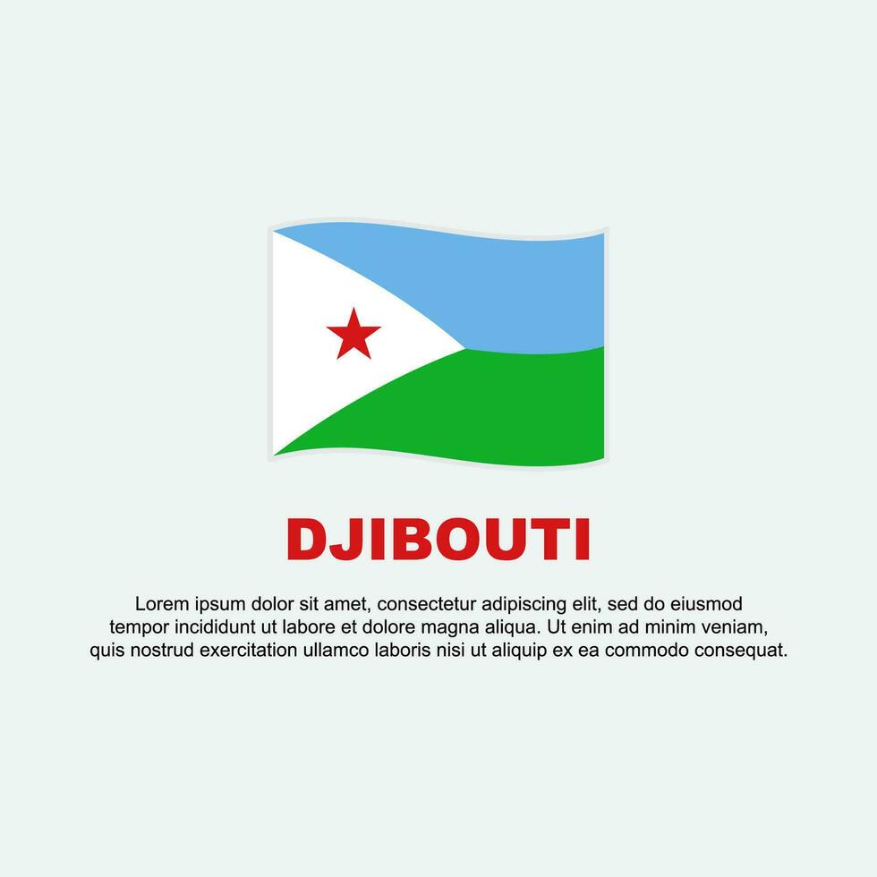 Djibouti vlag achtergrond ontwerp sjabloon. Djibouti onafhankelijkheid dag banier sociaal media na. Djibouti achtergrond vector