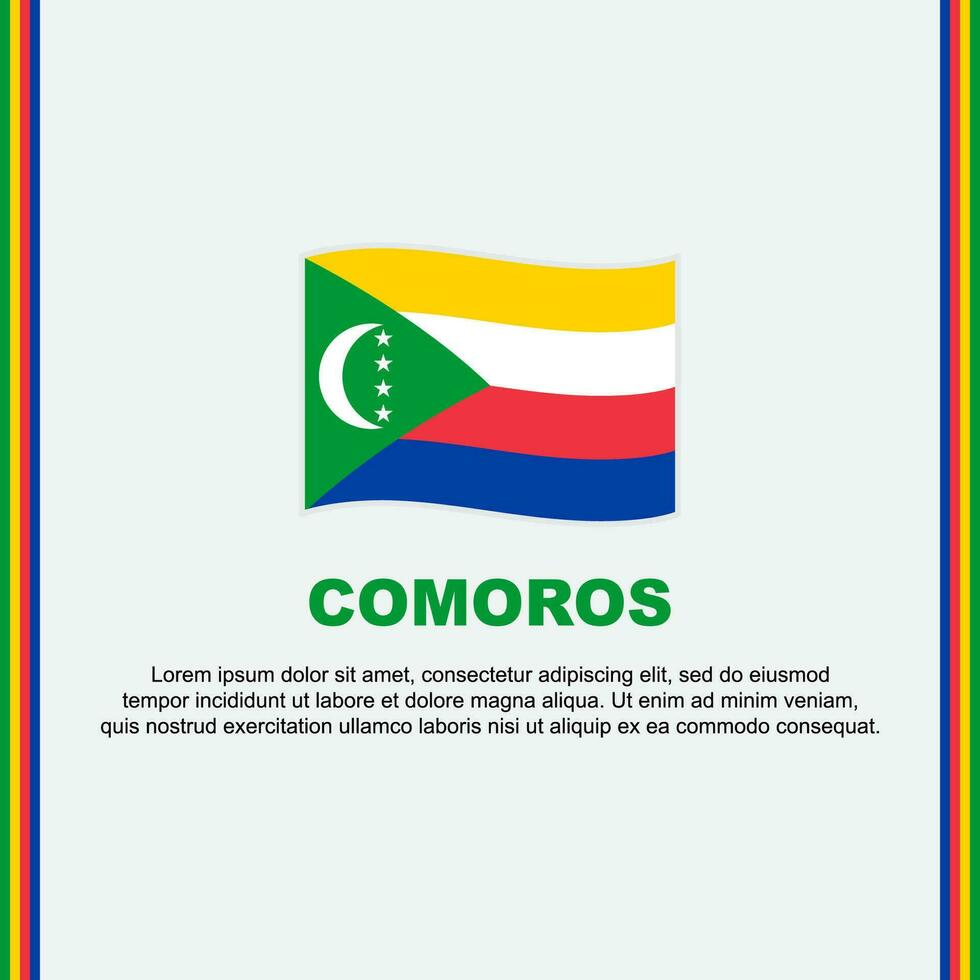 comoren vlag achtergrond ontwerp sjabloon. comoren onafhankelijkheid dag banier sociaal media na. comoren tekenfilm vector