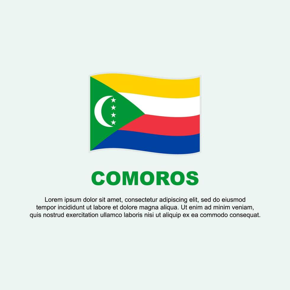 comoren vlag achtergrond ontwerp sjabloon. comoren onafhankelijkheid dag banier sociaal media na. comoren achtergrond vector