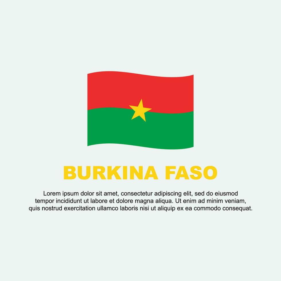 Burkina faso vlag achtergrond ontwerp sjabloon. Burkina faso onafhankelijkheid dag banier sociaal media na. Burkina faso achtergrond vector