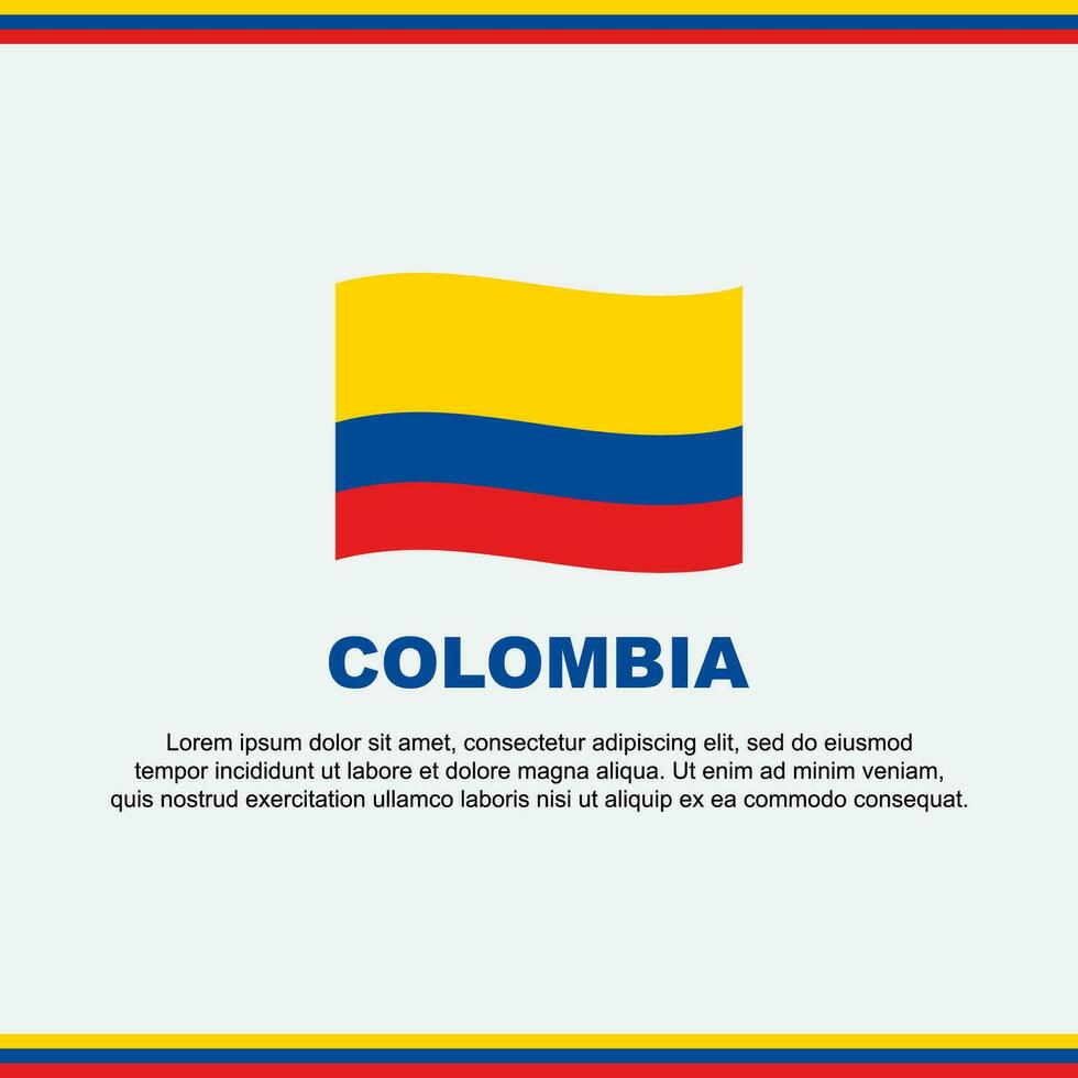 Colombia vlag achtergrond ontwerp sjabloon. Colombia onafhankelijkheid dag banier sociaal media na. Colombia ontwerp vector