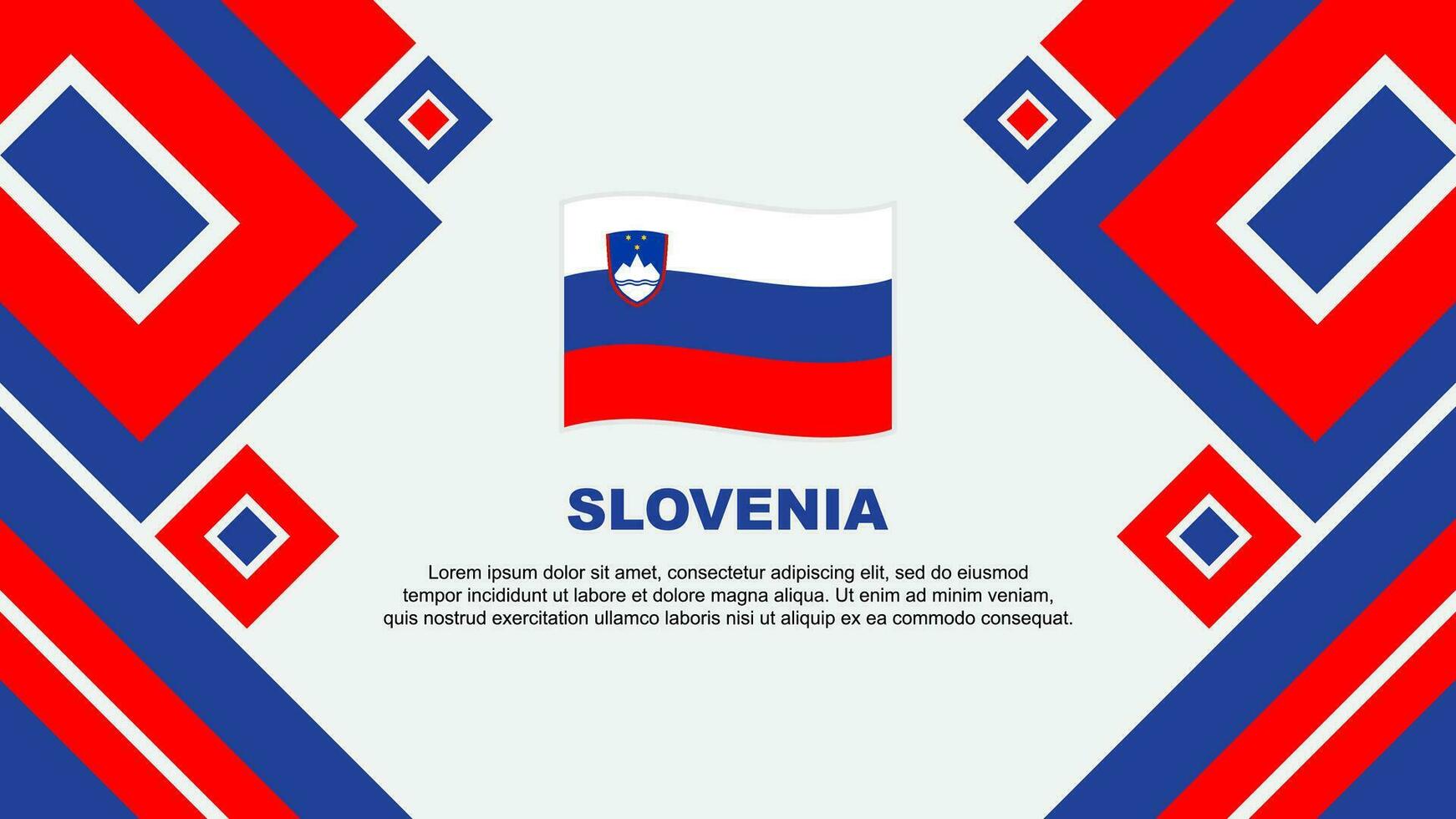 Slovenië vlag abstract achtergrond ontwerp sjabloon. Slovenië onafhankelijkheid dag banier behang vector illustratie. Slovenië tekenfilm