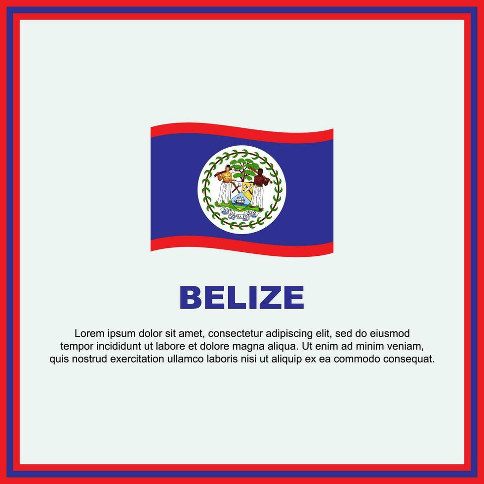 Belize vlag achtergrond ontwerp sjabloon. Belize onafhankelijkheid dag banier sociaal media na. Belize banier vector