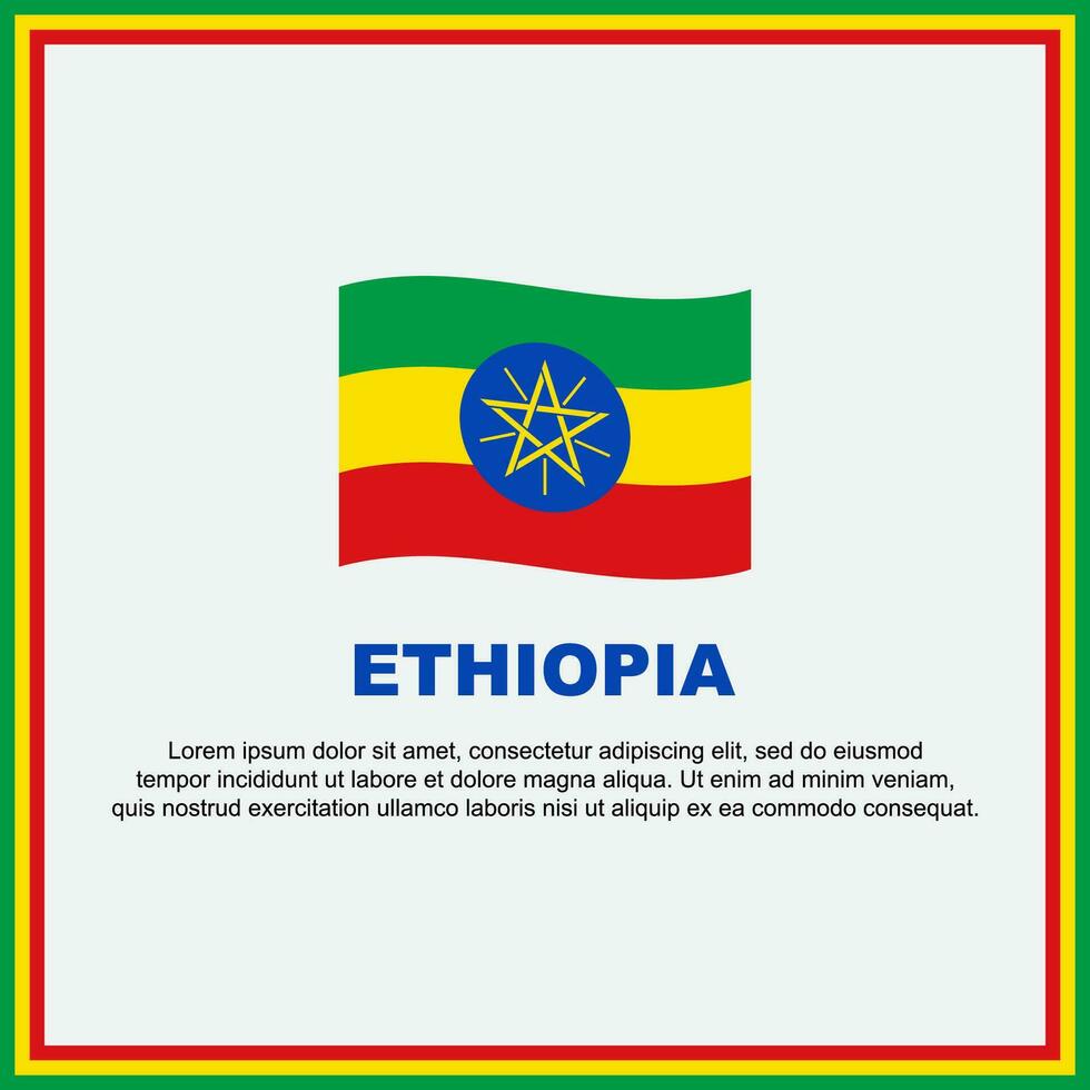 Ethiopië vlag achtergrond ontwerp sjabloon. Ethiopië onafhankelijkheid dag banier sociaal media na. Ethiopië banier vector