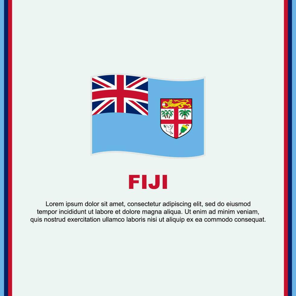 fiji vlag achtergrond ontwerp sjabloon. fiji onafhankelijkheid dag banier sociaal media na. fiji tekenfilm vector