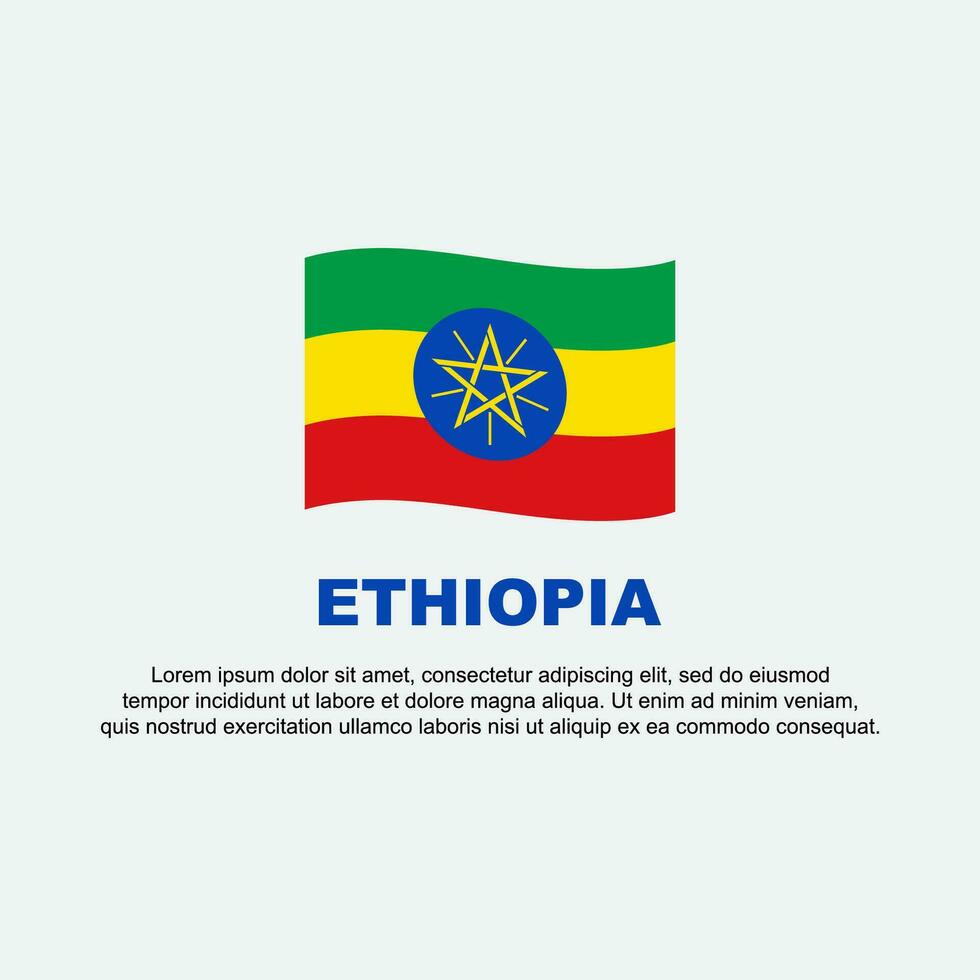 Ethiopië vlag achtergrond ontwerp sjabloon. Ethiopië onafhankelijkheid dag banier sociaal media na. Ethiopië achtergrond vector
