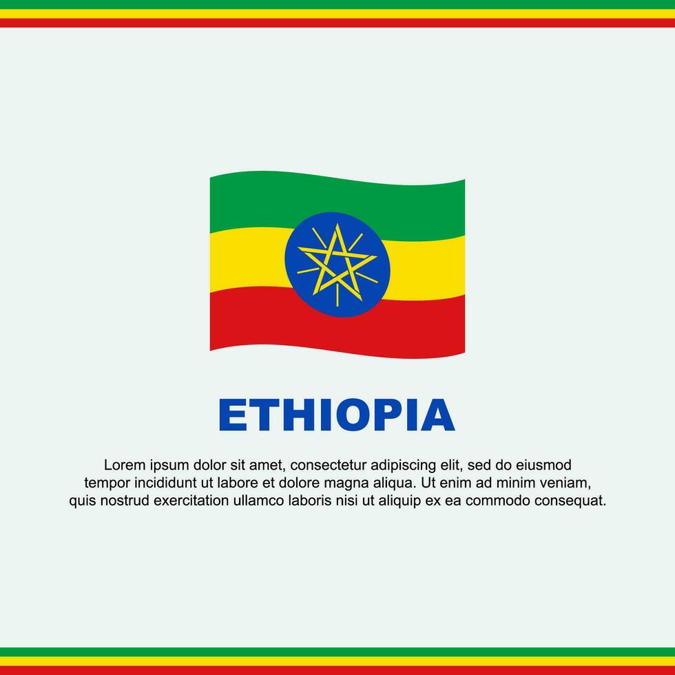Ethiopië vlag achtergrond ontwerp sjabloon. Ethiopië onafhankelijkheid dag banier sociaal media na. Ethiopië ontwerp vector