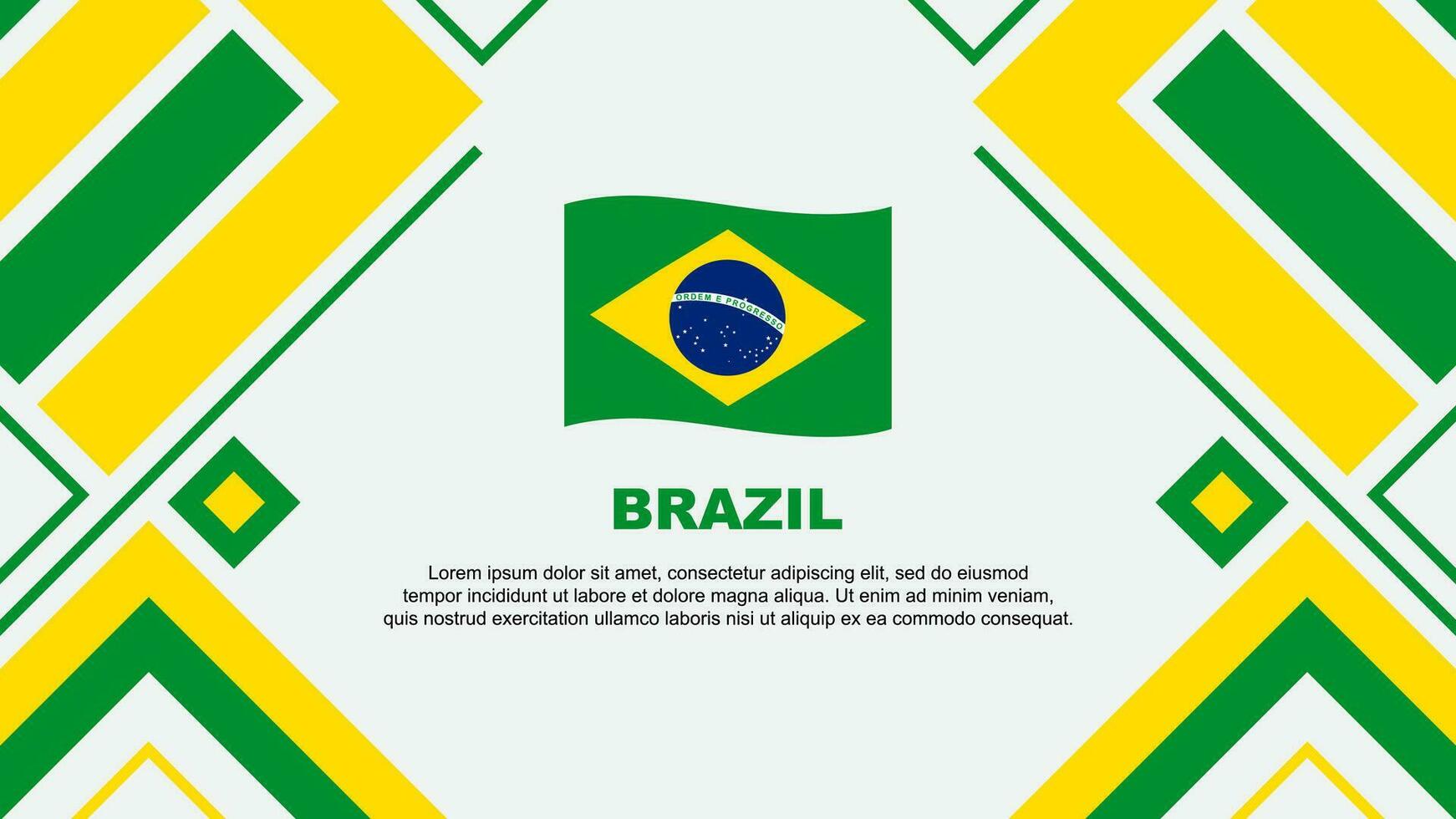 Brazilië vlag abstract achtergrond ontwerp sjabloon. Brazilië onafhankelijkheid dag banier behang vector illustratie. Brazilië vlag